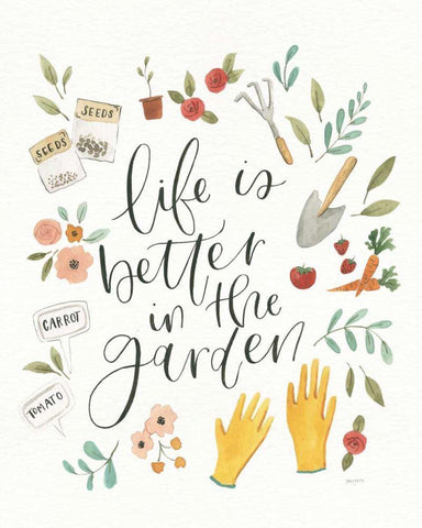 Life in Full Bloom IV White Modern Wood Framed Art Print with Double Matting by Jackson, Jenaya