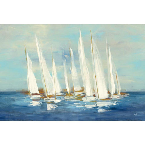 Regatta Sail White Modern Wood Framed Art Print by Purinton, Julia