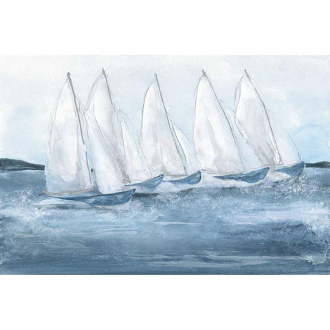 Group Sail II Gold Ornate Wood Framed Art Print with Double Matting by Paschke, Chris