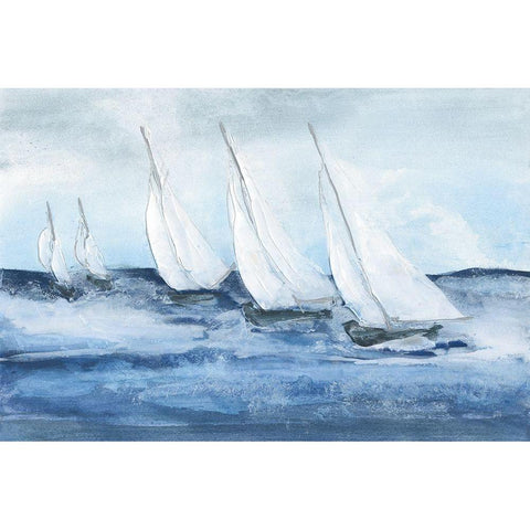 Group Sail IV Black Modern Wood Framed Art Print with Double Matting by Paschke, Chris