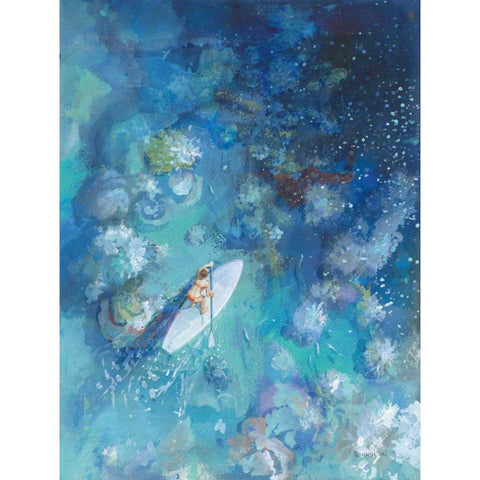 Paddle Board Exploring I Gold Ornate Wood Framed Art Print with Double Matting by Nai, Danhui