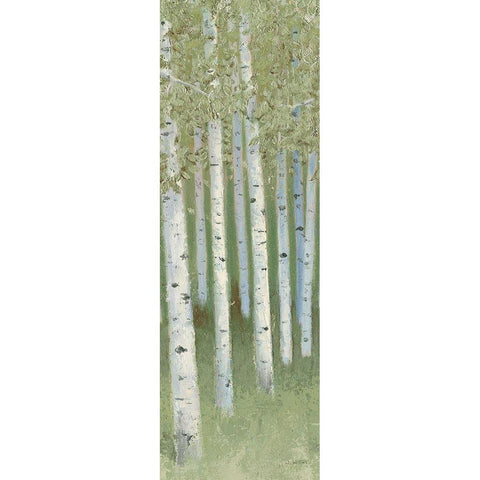 Green Forest I Black Modern Wood Framed Art Print with Double Matting by Wiens, James