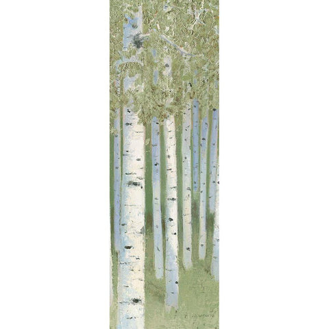 Green Forest II White Modern Wood Framed Art Print by Wiens, James