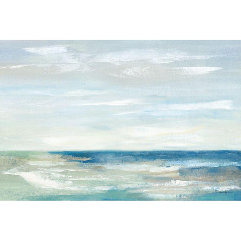 Early Morning Waves III White Modern Wood Framed Art Print by Vassileva, Silvia