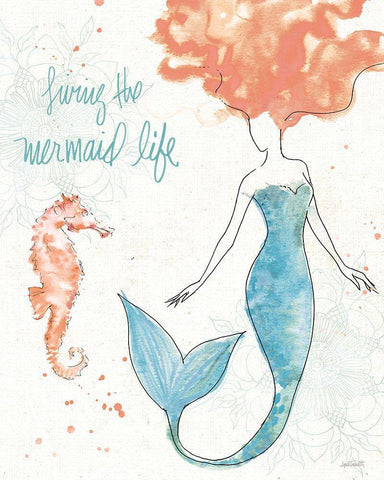 Sea Sirens II White Modern Wood Framed Art Print with Double Matting by Tavoletti, Anne