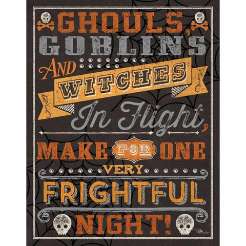 Halloween Talk II Orange White Modern Wood Framed Art Print by Pela Studio