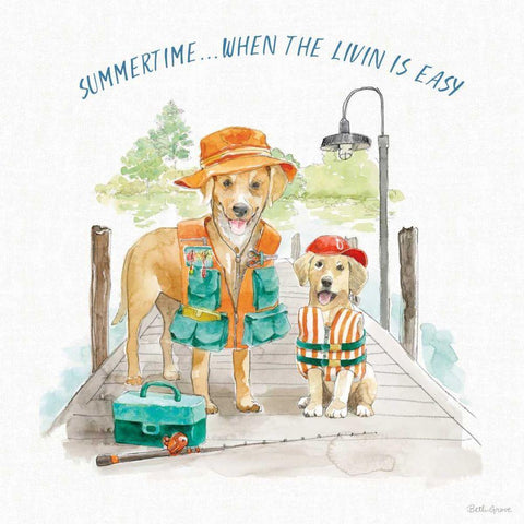 Summer Fun III Gold Ornate Wood Framed Art Print with Double Matting by Grove, Beth