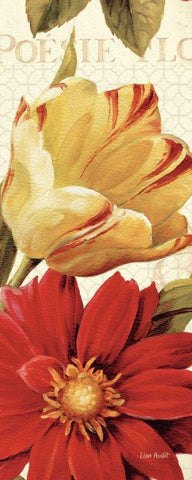 Poesie Florale Panel II Black Ornate Wood Framed Art Print with Double Matting by Audit, Lisa