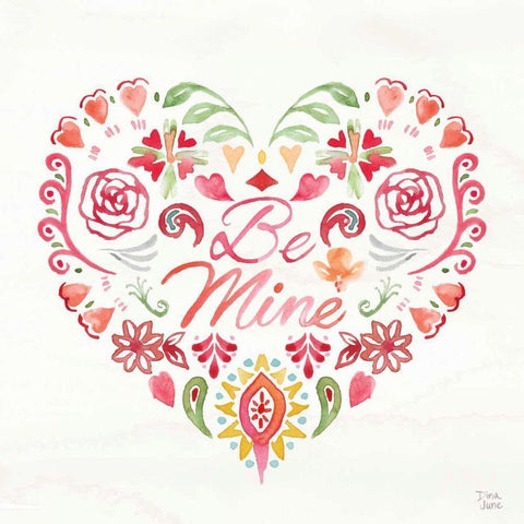 Love Always II White Modern Wood Framed Art Print by June, Dina