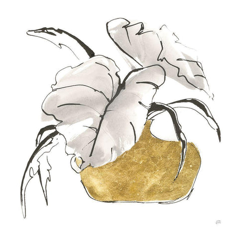 Delicate Gilded Vase II White Modern Wood Framed Art Print by Paschke, Chris