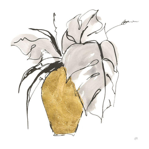 Delicate Gilded Vase III White Modern Wood Framed Art Print by Paschke, Chris