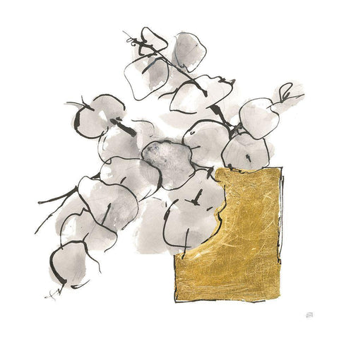 Delicate Gilded Vase IV White Modern Wood Framed Art Print by Paschke, Chris