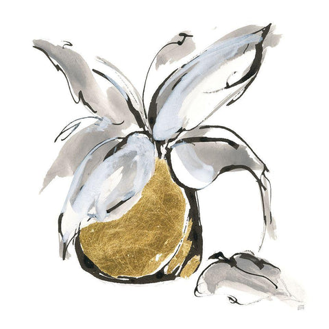 Gilded Vase I Black Ornate Wood Framed Art Print with Double Matting by Paschke, Chris