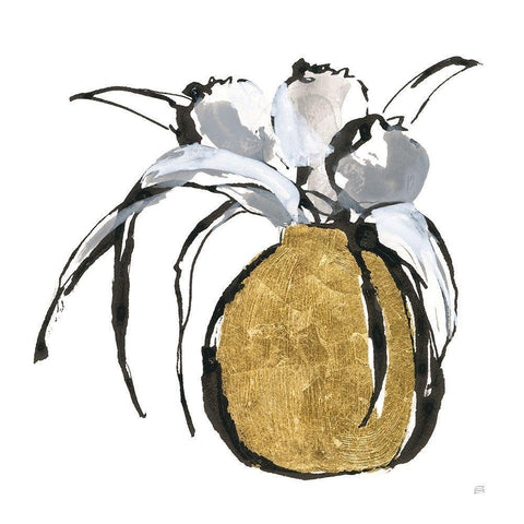 Gilded Vase II Black Modern Wood Framed Art Print by Paschke, Chris