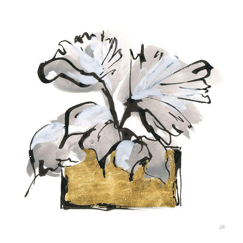 Gilded Vase IV White Modern Wood Framed Art Print with Double Matting by Paschke, Chris