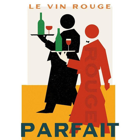 Le Vin Rouge Parfait Black Modern Wood Framed Art Print with Double Matting by Wild Apple Portfolio