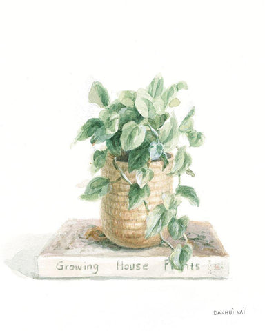 Grown at Home II White Modern Wood Framed Art Print with Double Matting by Nai, Danhui