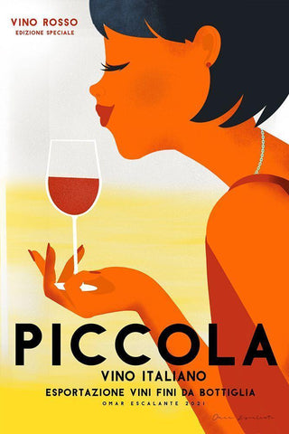 Vino Rosso II Black Ornate Wood Framed Art Print with Double Matting by Escalante, Omar