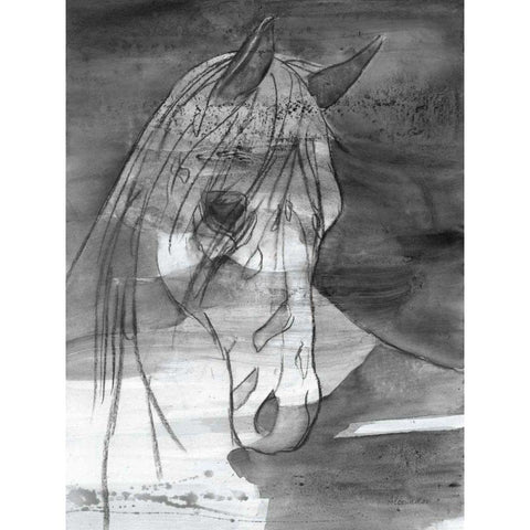 Moonlight BW Black Modern Wood Framed Art Print by Hristova, Albena