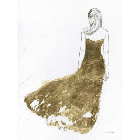 Gold Dress I Black Modern Wood Framed Art Print with Double Matting by Wiens, James