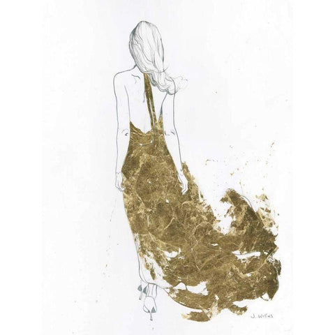 Gold Dress II Gold Ornate Wood Framed Art Print with Double Matting by Wiens, James