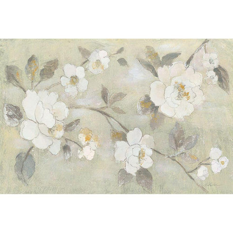 Romantic Spring Flowers I White Horizontal Gold Ornate Wood Framed Art Print with Double Matting by Vassileva, Silvia