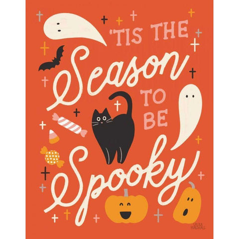 Trick or Treat V Black Modern Wood Framed Art Print by Marshall, Laura