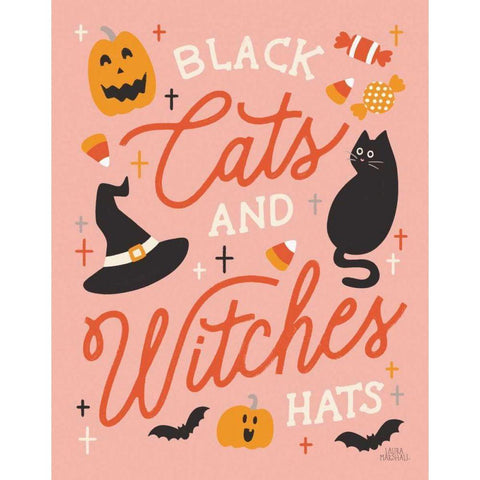 Trick or Treat VI Black Modern Wood Framed Art Print by Marshall, Laura