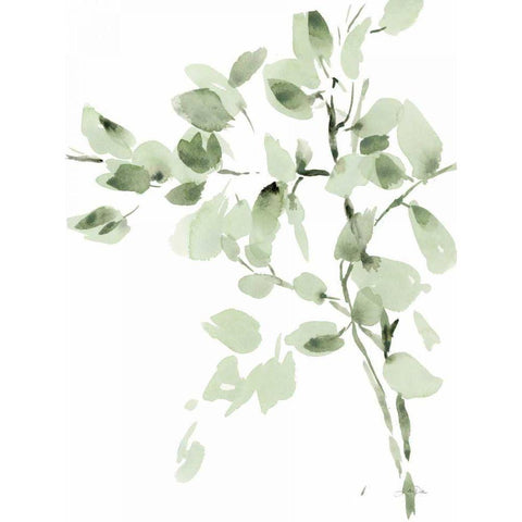 Cascading Branches II White Modern Wood Framed Art Print by Pete, Katrina