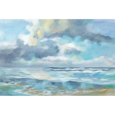 Summer Clouds White Modern Wood Framed Art Print by Vassileva, Silvia