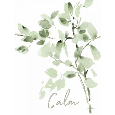 Cascading Branches II Calm White Modern Wood Framed Art Print by Pete, Katrina