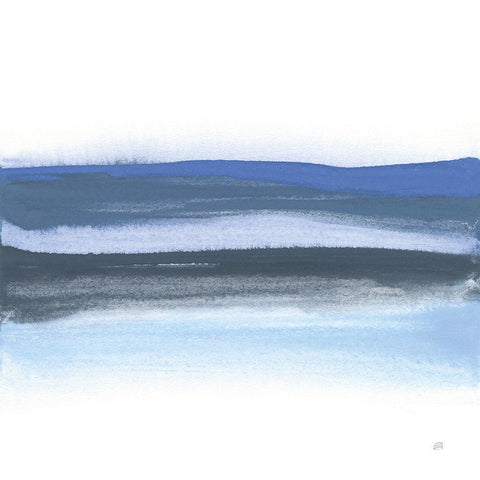 Shaded Blues II White Modern Wood Framed Art Print by Paschke, Chris