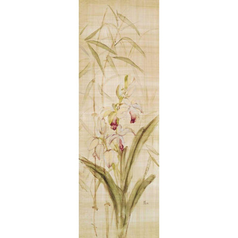 p 5025 80B 7 Orchids II Black Modern Wood Framed Art Print with Double Matting by Blum, Cheri