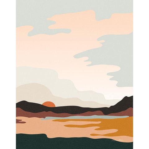 Hills and Valleys III Boho Black Modern Wood Framed Art Print by Miller, Sara Zieve