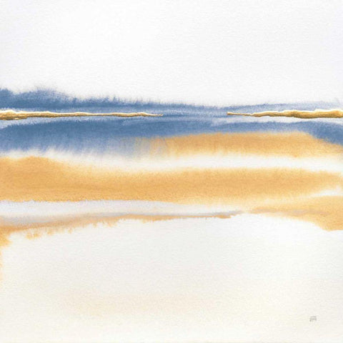 Blue and Orange II White Modern Wood Framed Art Print with Double Matting by Paschke, Chris