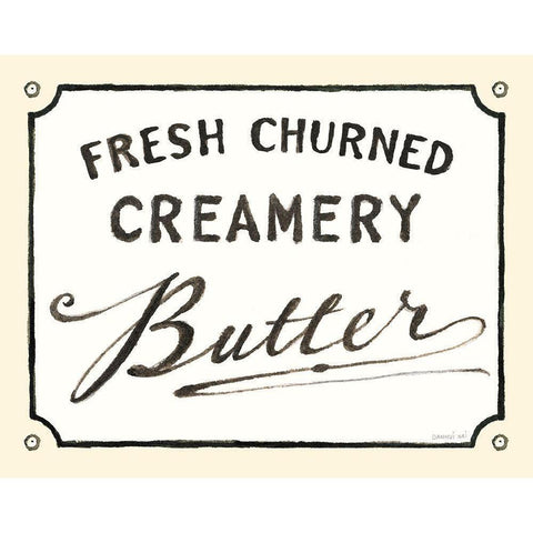 Creamery Butter Black Modern Wood Framed Art Print by Nai, Danhui