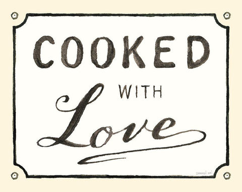 Cooked with Love White Modern Wood Framed Art Print with Double Matting by Nai, Danhui