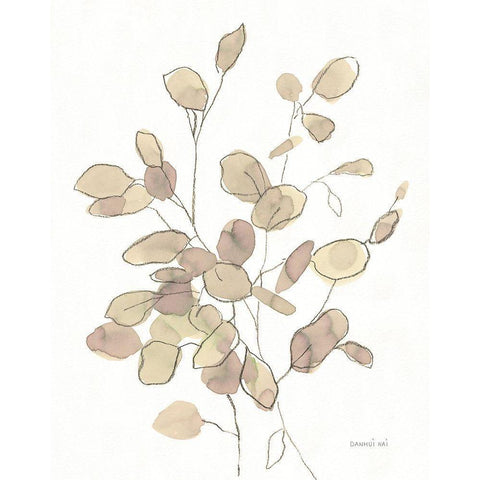 Transparent Leaves White Modern Wood Framed Art Print by Nai, Danhui