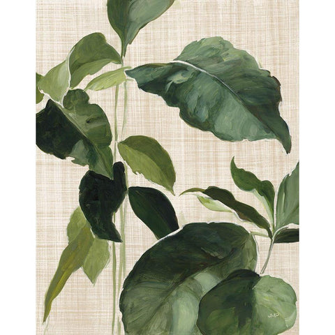 Tropical Study II Linen Black Modern Wood Framed Art Print with Double Matting by Purinton, Julia