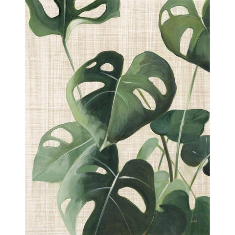 Tropical Study IV Linen Black Modern Wood Framed Art Print with Double Matting by Purinton, Julia