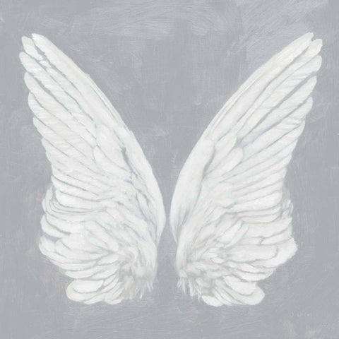 Wings I on Gray White Modern Wood Framed Art Print with Double Matting by Wiens, James