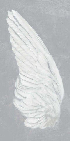 Wings II on Gray White Modern Wood Framed Art Print with Double Matting by Wiens, James