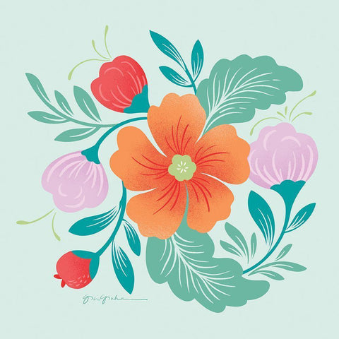 Market Flowers II White Modern Wood Framed Art Print with Double Matting by Graham, Gia