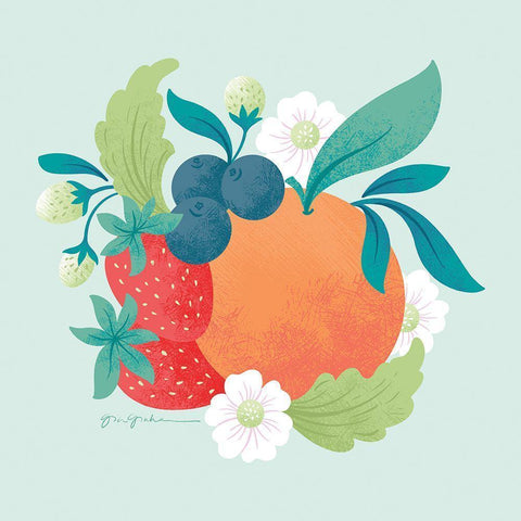 Market Fresh II Gold Ornate Wood Framed Art Print with Double Matting by Graham, Gia