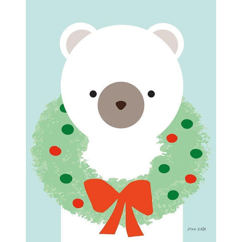 Polar Bear White Modern Wood Framed Art Print by Kelle, Ann