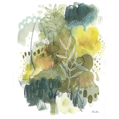 Natures Gold II Black Modern Wood Framed Art Print by Horn, Laura
