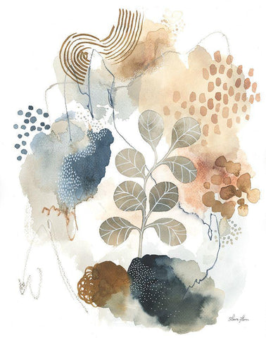 Serene Nature I White Modern Wood Framed Art Print with Double Matting by Horn, Laura