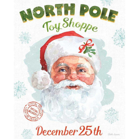 Santa Signs I White Modern Wood Framed Art Print by Grove, Beth