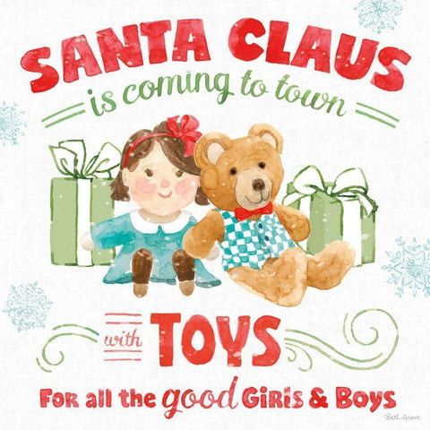 Santa Signs III White Modern Wood Framed Art Print by Grove, Beth