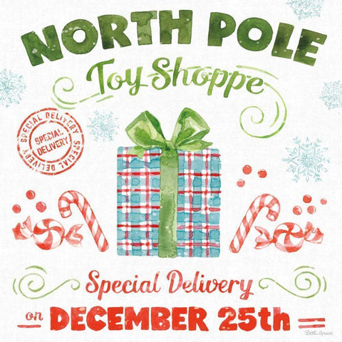 Santa Signs IV Black Modern Wood Framed Art Print by Grove, Beth